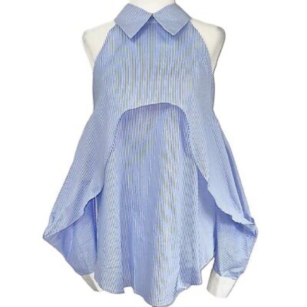 Central Park New York Blue Striped Blouse